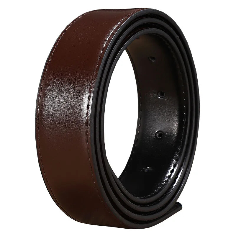 2.8/3.0/3.3/3.5/3.8cm Double-sided Genuine Leather Belt No Buckle Cowskin Belt