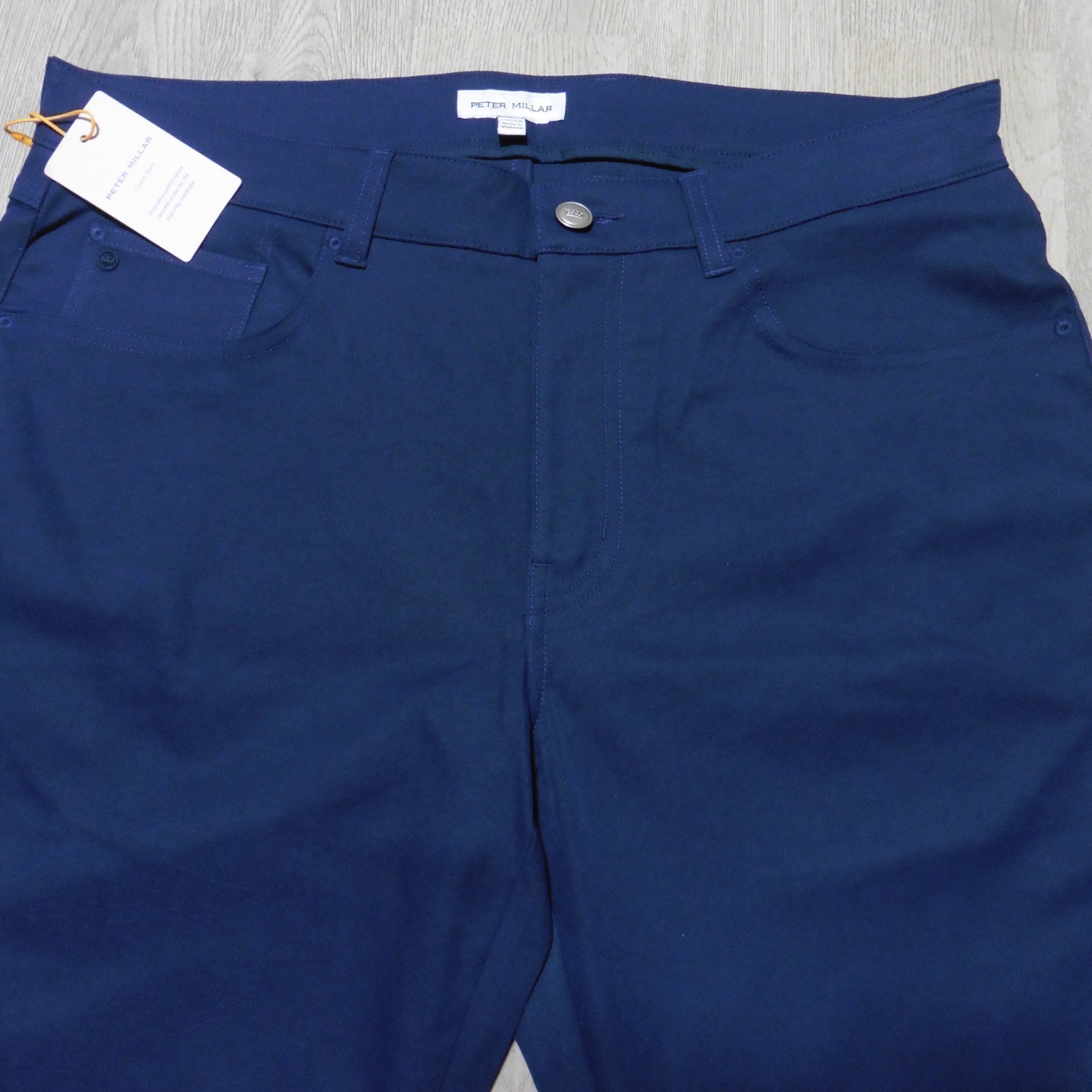 PETER MILLAR Mens 33 X 32 PANTS EB66 NAVY PERFORMANCE GOLF 5-POCKET ME0EB66FB