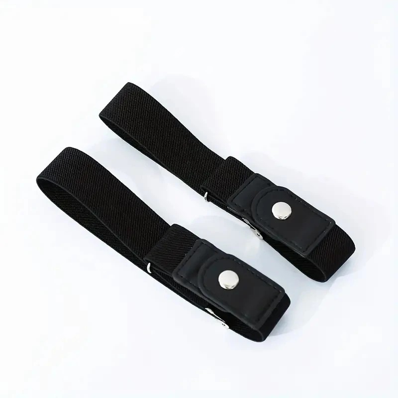 Set of 2 No Buckle Belts Jeans Pants Tightener Side Belts for Men Women
