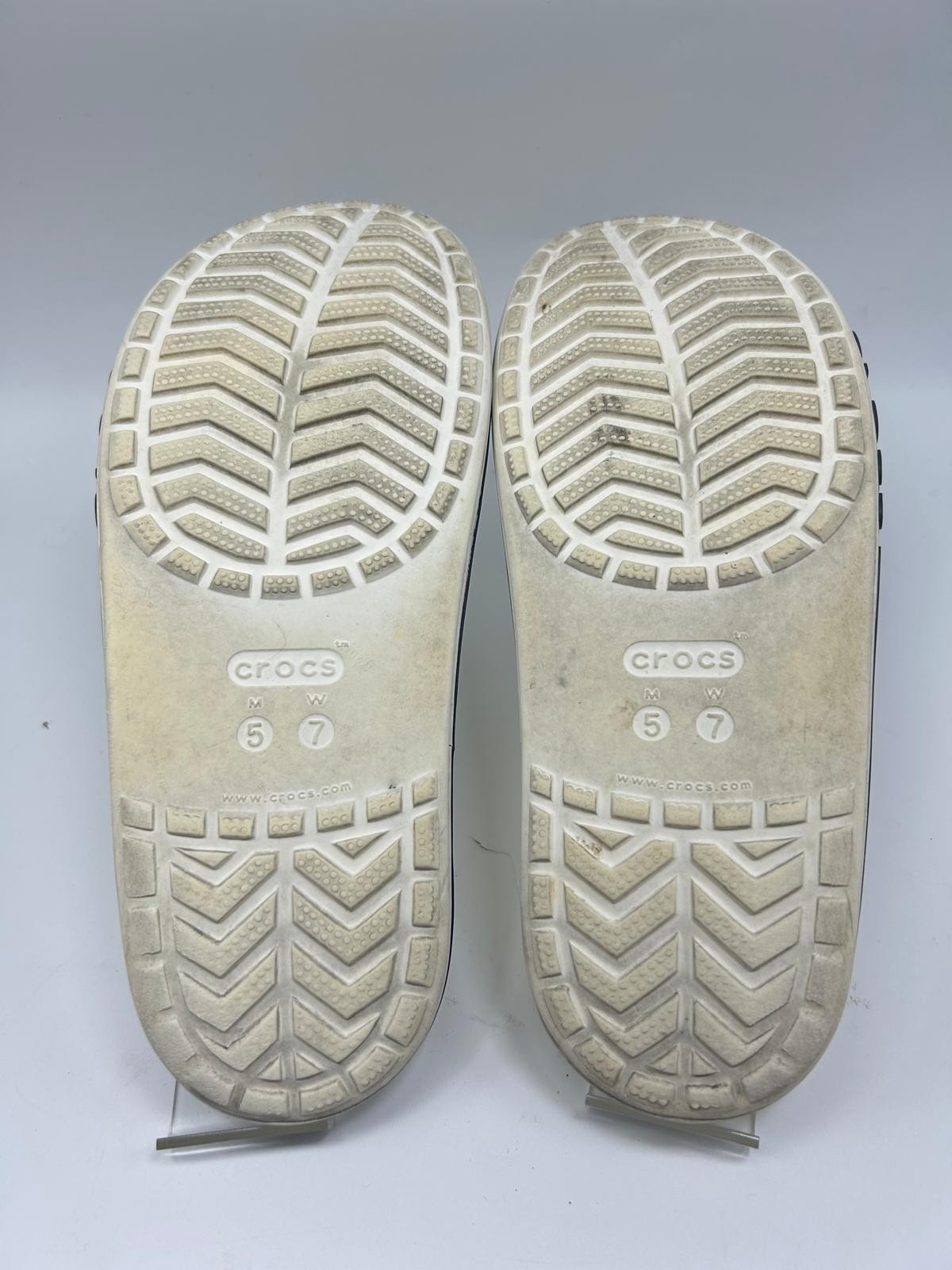 Crocs Bayaband Slide W7 M5 White Rubber Open Toe Slip On Flat Comfort Shoes