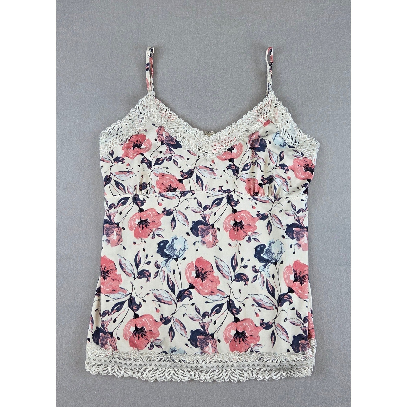 Floral Lace Trim Camisole Layering Tank Top Romantic Jessica Simpson Size Medium