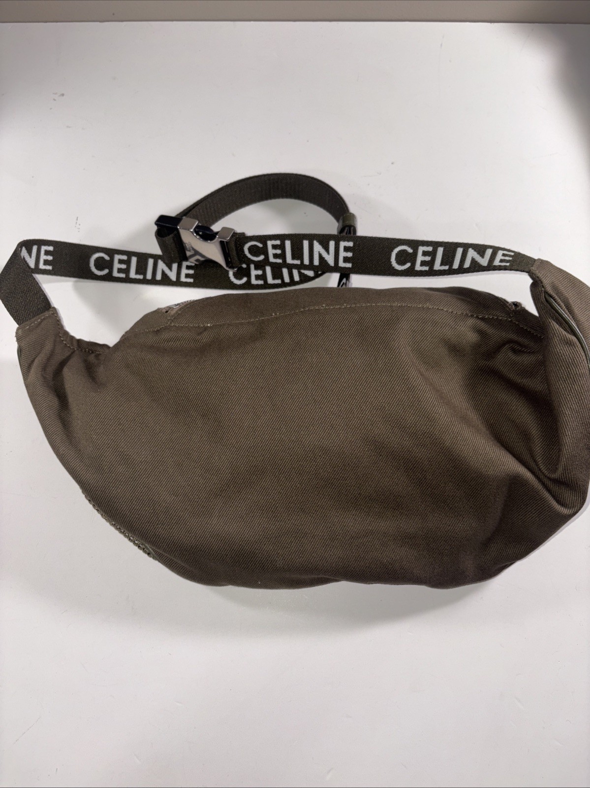 Celine Trekking Belt Bag Canvas Khaki Waist Pack New