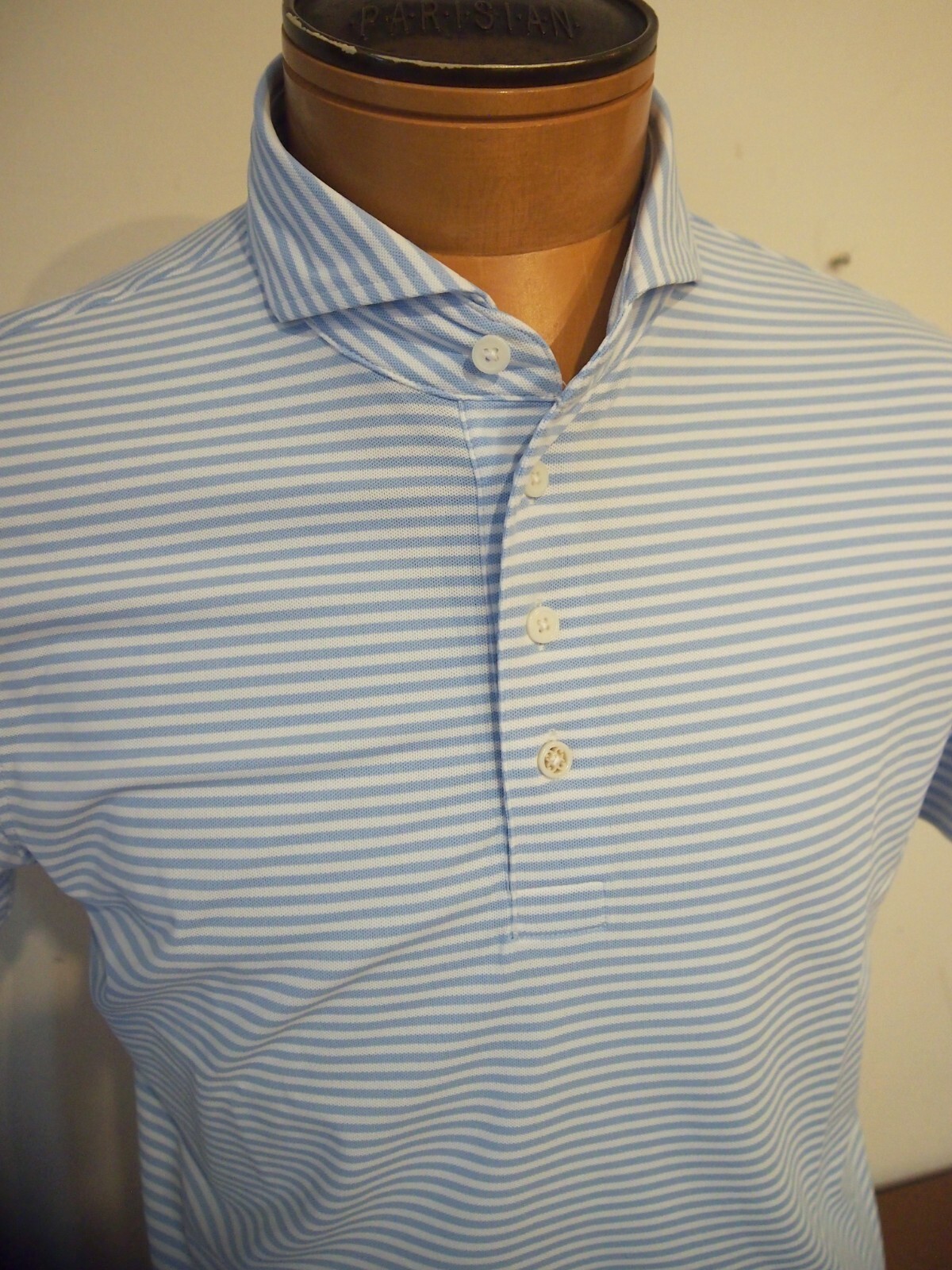 G/FORE Performance Fabric Feeder Stripe Pique Slim Fit Golf Shirt NWT M $120