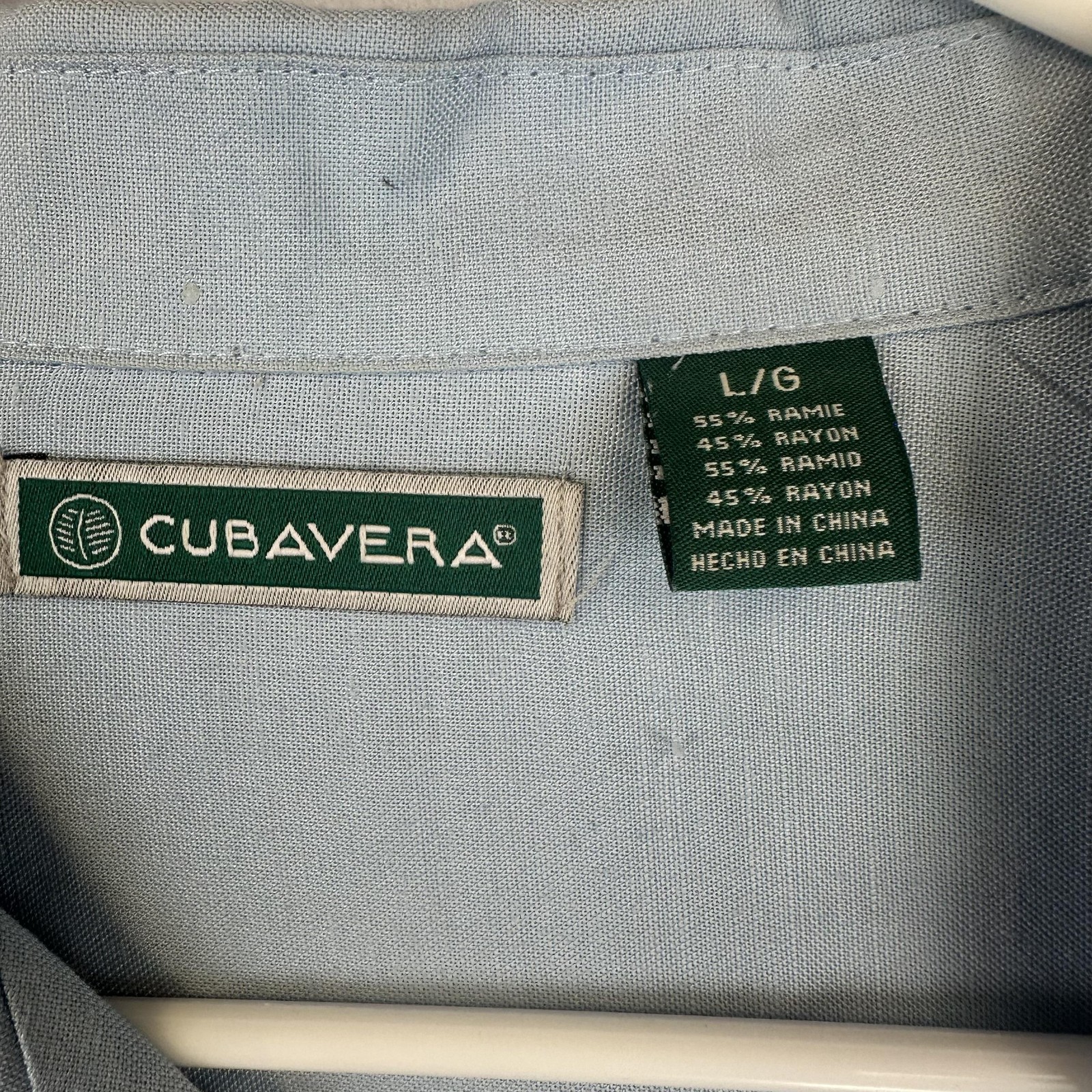 Cubavera Shirt Mens Large Short Sleeve Button Up Guayabera Four Pocket Summer