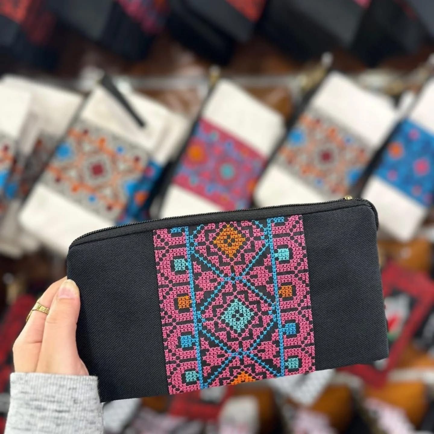 JORDANIAN Embroidered cosmetic bag traditional middle eastren pouch