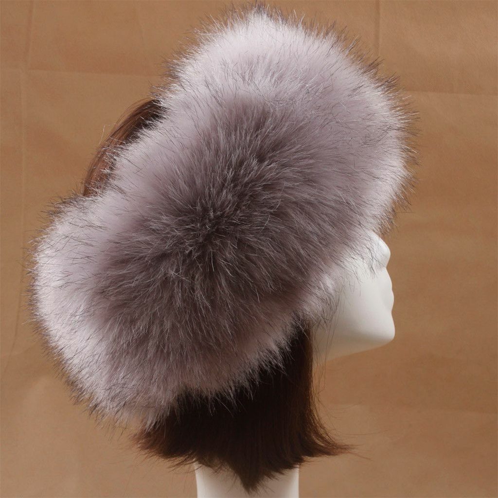 Women’s Winter Warm Russian Fluffy Faux Fur Headband Hat Thick Ear Snow Ski Cap
