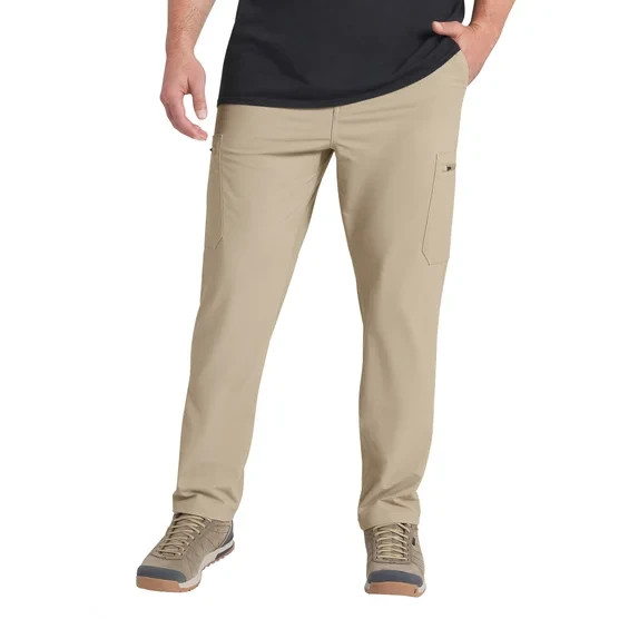 Wrangler Men’s Tech Cargo Pants Stretch Nylon Zip Pocket Work Utility New Tan