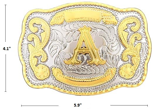 HUGE INITIAL BELT BUCKLE LETTER COWBOY WESTERN RODEO TEXAS STAR HUGE BIG MEN USA