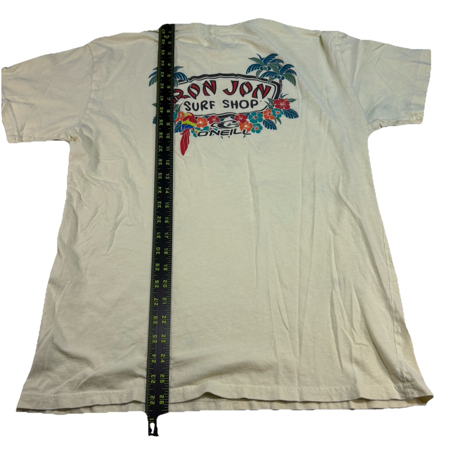 O’Neill Ron Jon Surf Shop Shirt Tropical Parrot Crewneck Double Sided Tee M
