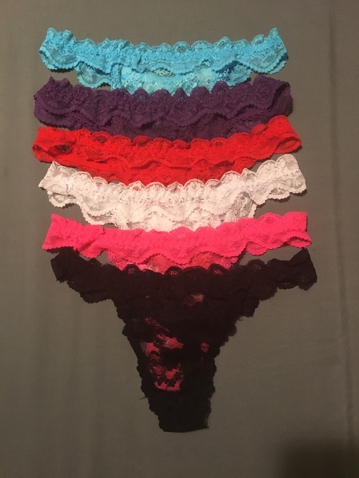 Lot of 6 Panties Thongs G-String T Back Sexy Stripper Exotic Secret Lace
