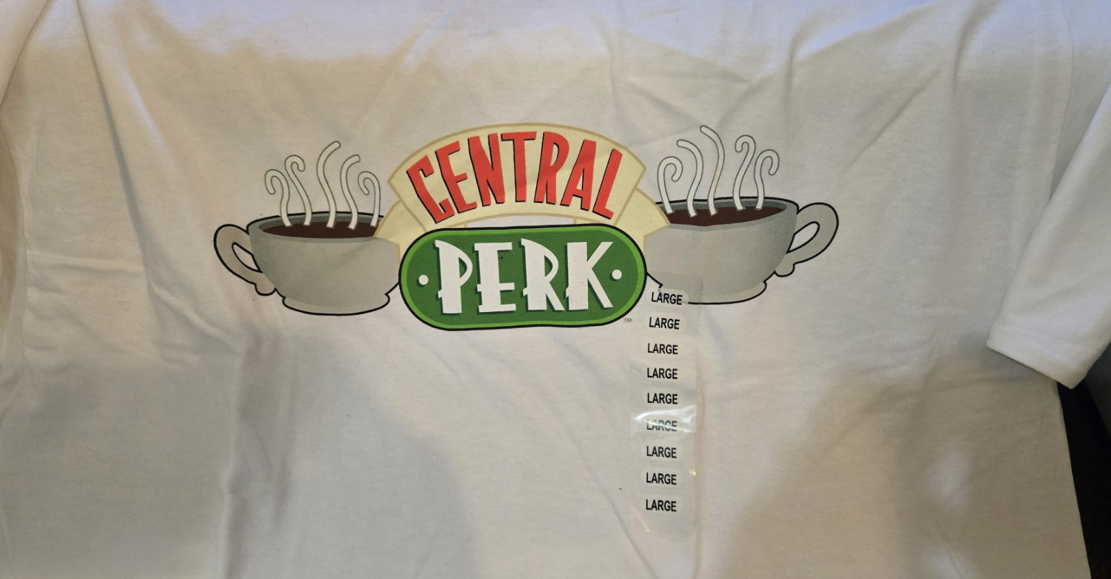 Ripple Junction Central Perk Friends Show White T-Shirt Unisex Large New