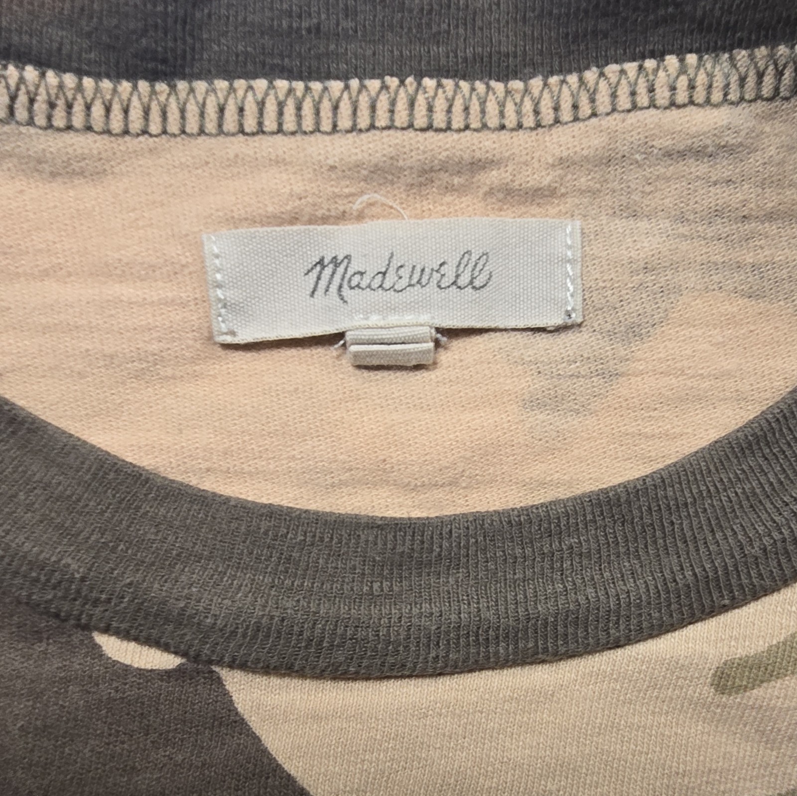 Madewell Women’s Multicolor Camouflage 100% Cotton Knit Pocket Tee Crew XS