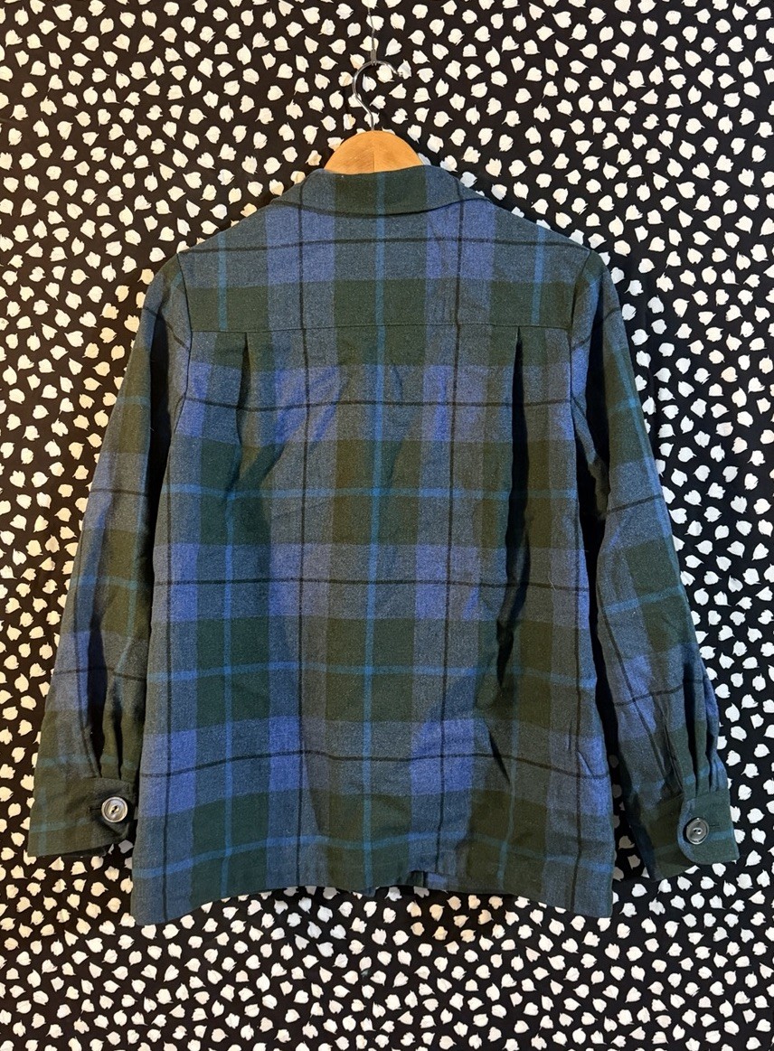 Vintage Pendleton Blazer Women’s Plaid 100% Wool Made in USA Button