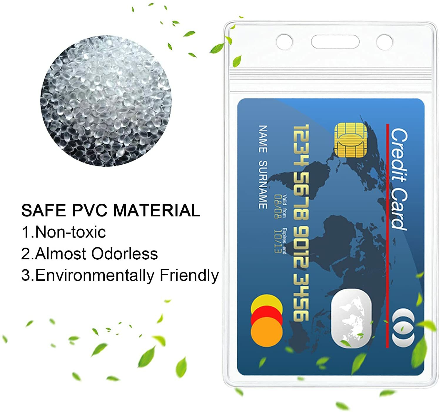 Card badge Holder WATERPROOF vertical ID Credit Clear Business Travel Disneyland