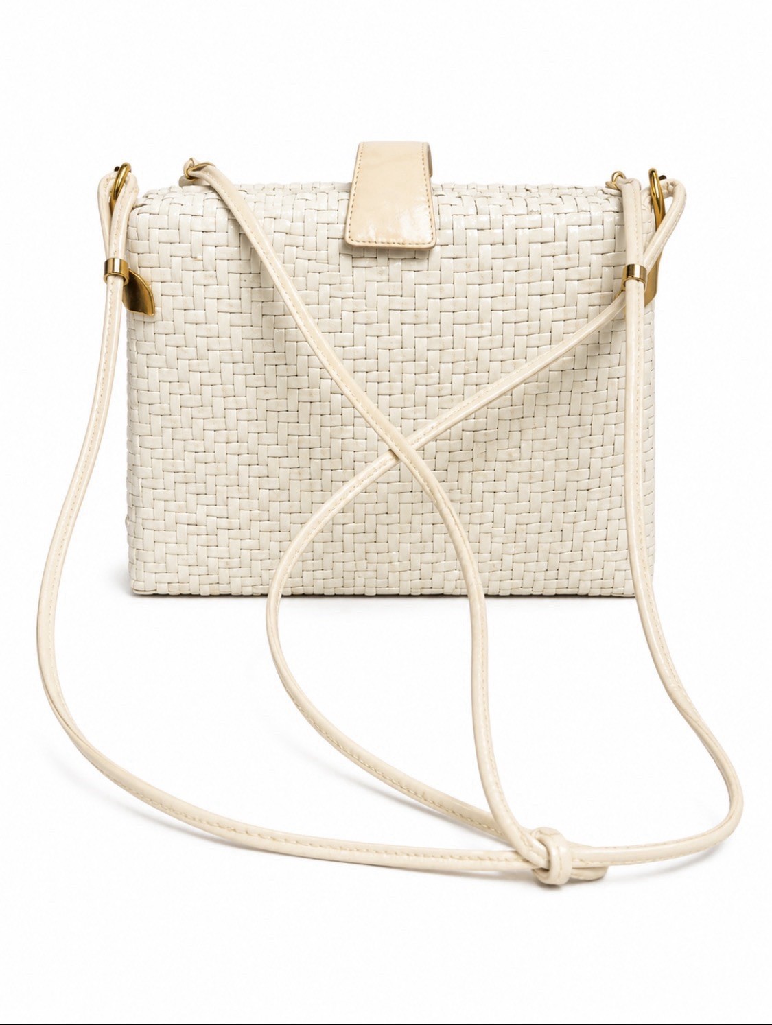 Vintage Rodo Italy Woven Crossbody Shoulder Bag Leather Strap