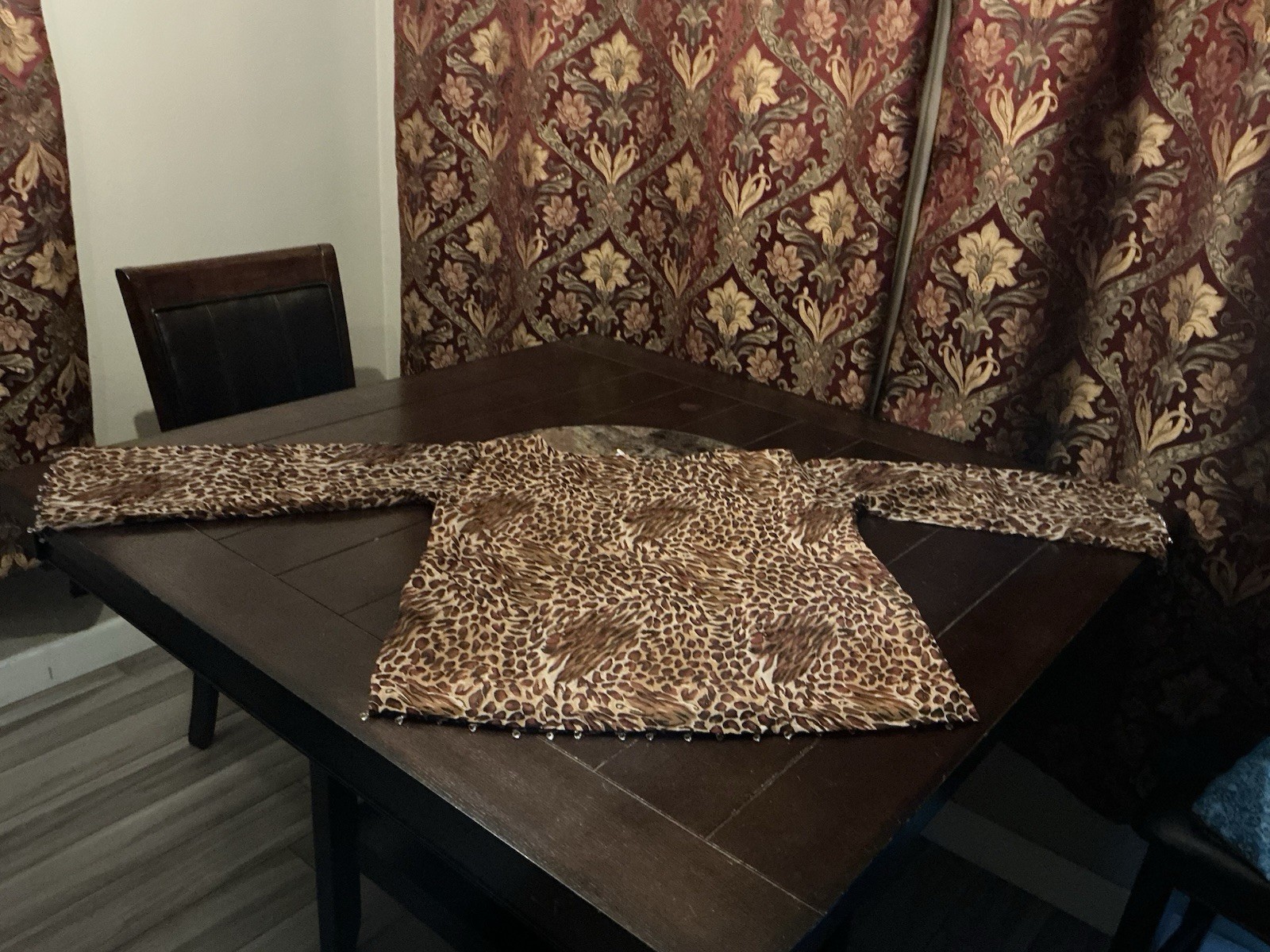 Polyester Chiffon Leopard Cheetah Indian Kurta Kurti Top, 28” Long, 48” Bust,
