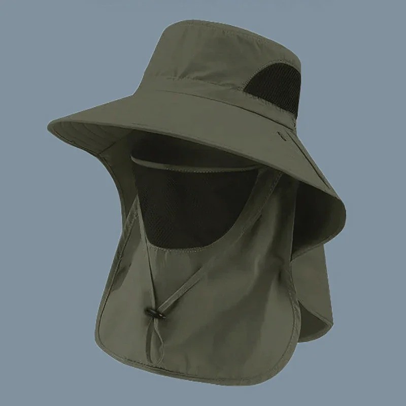 Wide Brim Sun Hat UV Protection Bucket Cap For Hiking Camping Fishing Safari Men