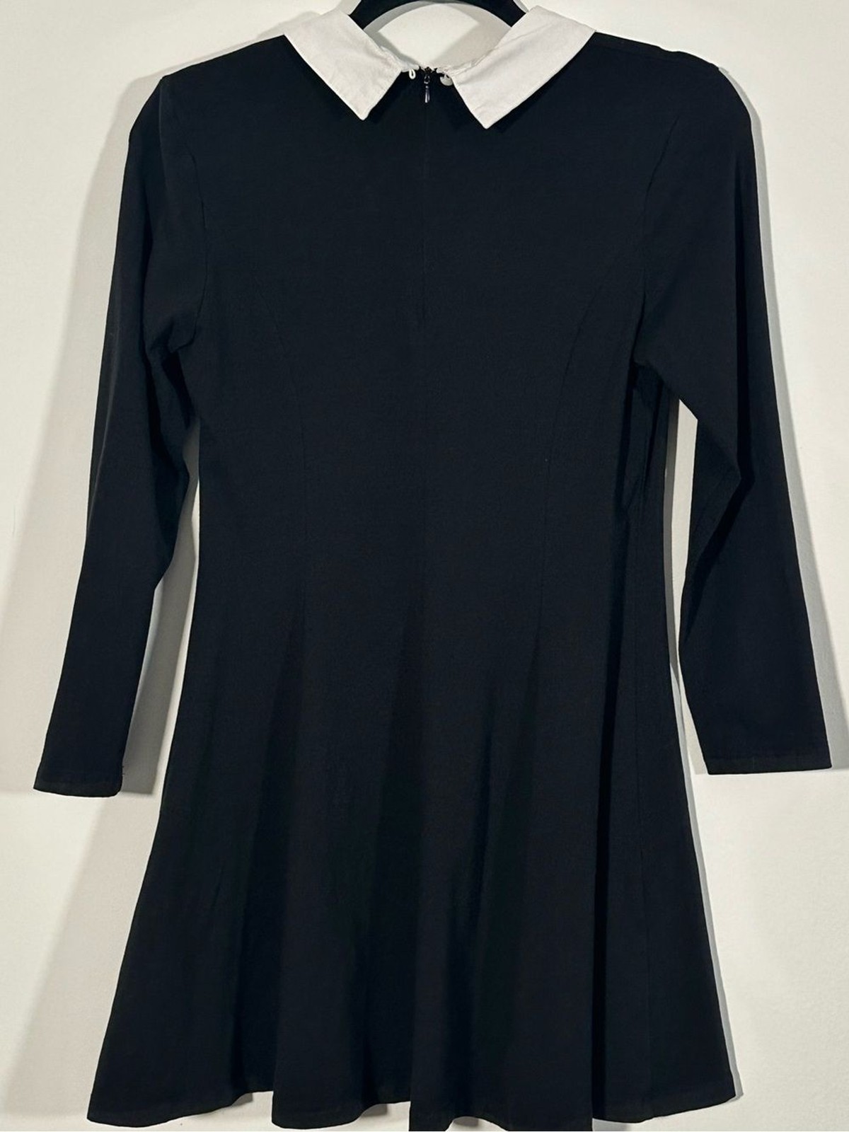 Black Peter Pan Collar Skater Fit and Flare M Wednesday Goth