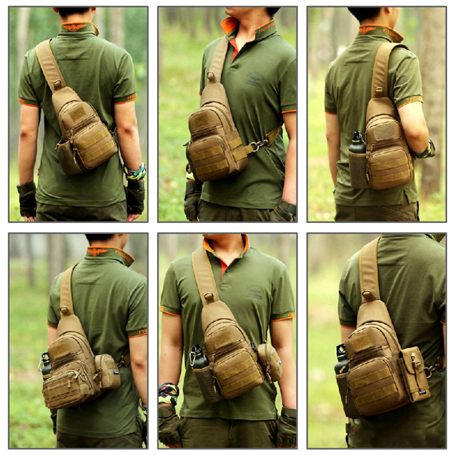 Men Outdoor Tactical Backpack Shoulder Sling Bag Chest Pack Sport Travel Hiking