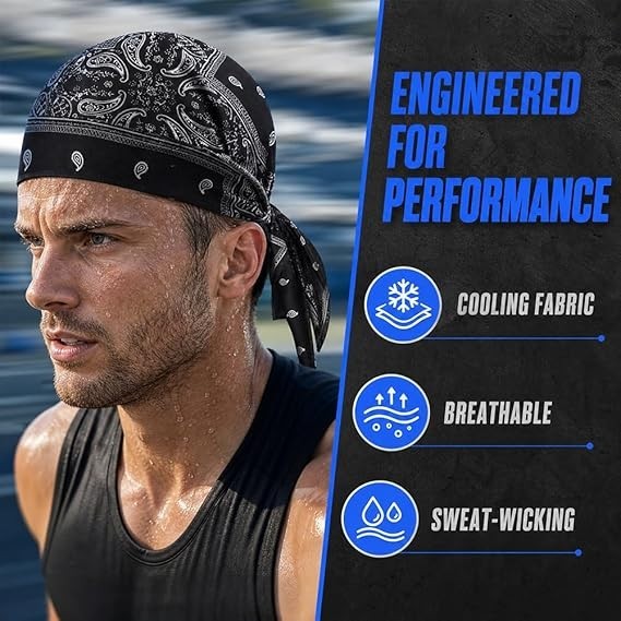 5x Elastic Motorcycle Wrap Biker Du Bandana Paisley Doo Rag Head Skull Cap Durag