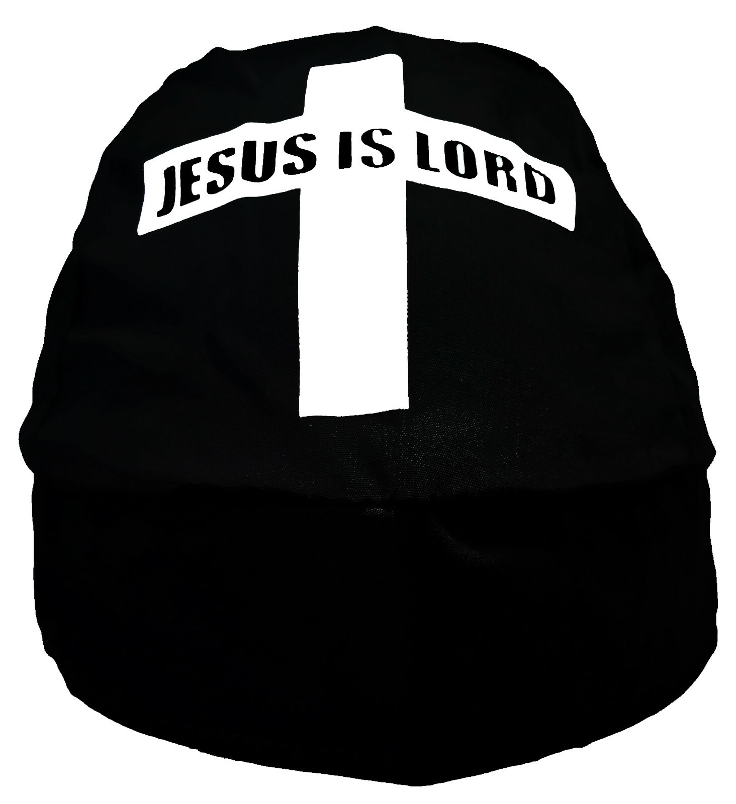 Jesus is Lord with Cross Christian Doo Rag Black Skull Cap Chemo Bandana Wrap