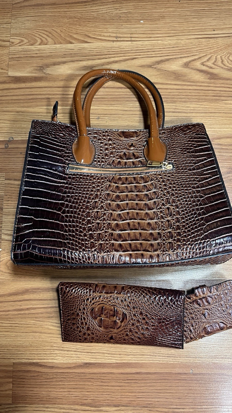 New Vegan Crocodile Tote Pouch Credit Card Holder