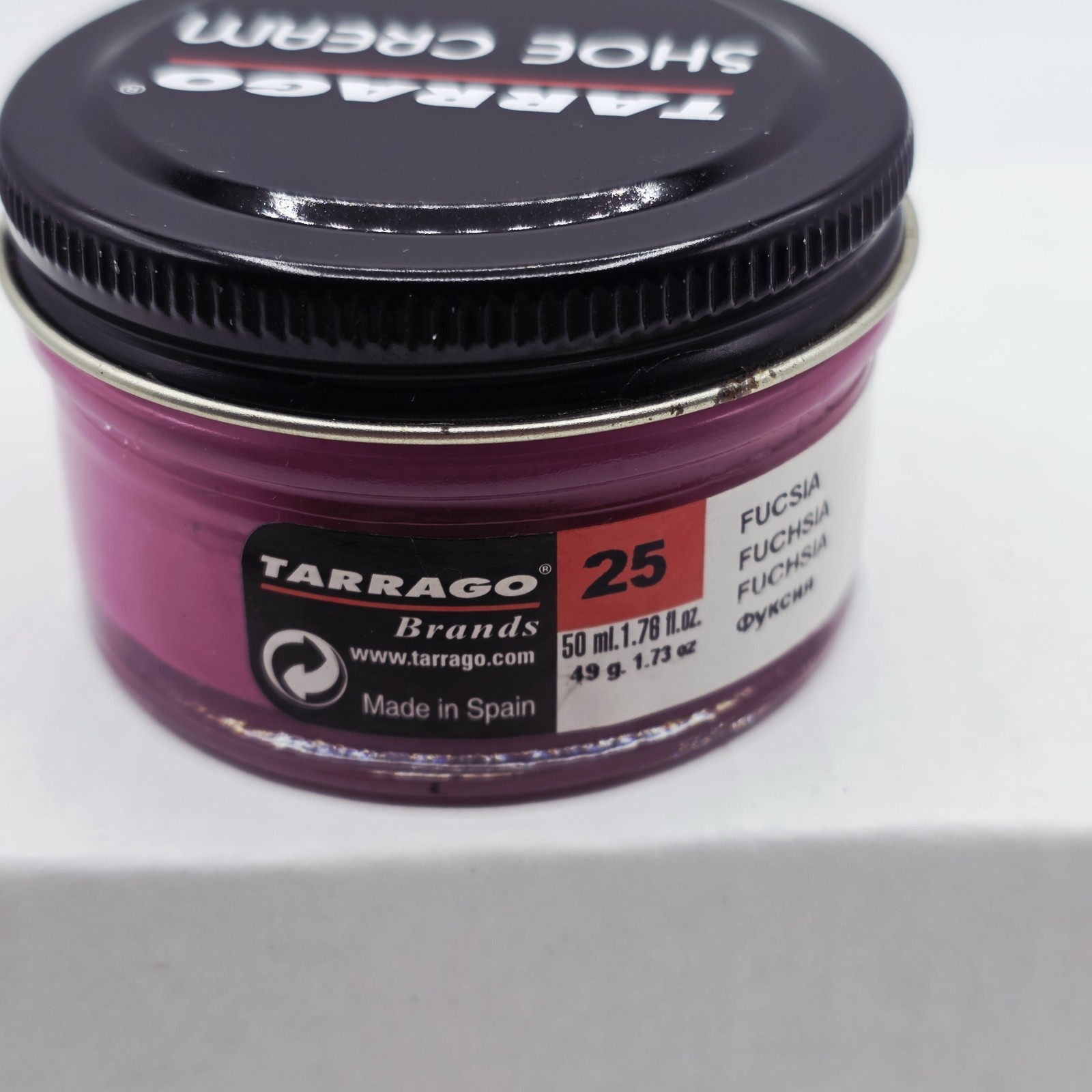 Tarrago Shoe Polish # 25 Fuchsia Cream Leather Protector 1.76 oz. 50ml Boot