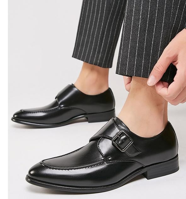 Mens Faux Leather Buckle Oxfords Outdoor Wedding Dress Business Party Prom Shoes