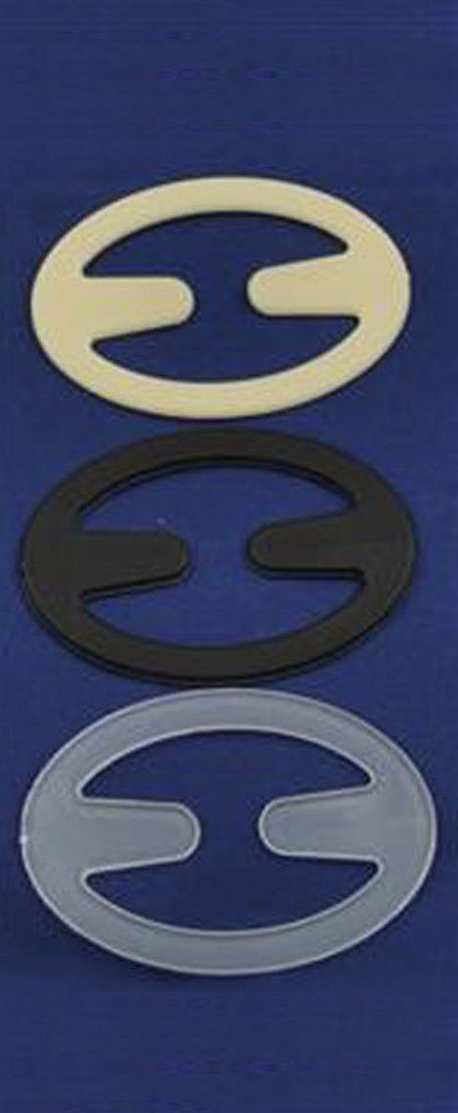 12 Set Oval Bra Clips – Bra Strap Adjuster and Holder in Black Clear and Nude