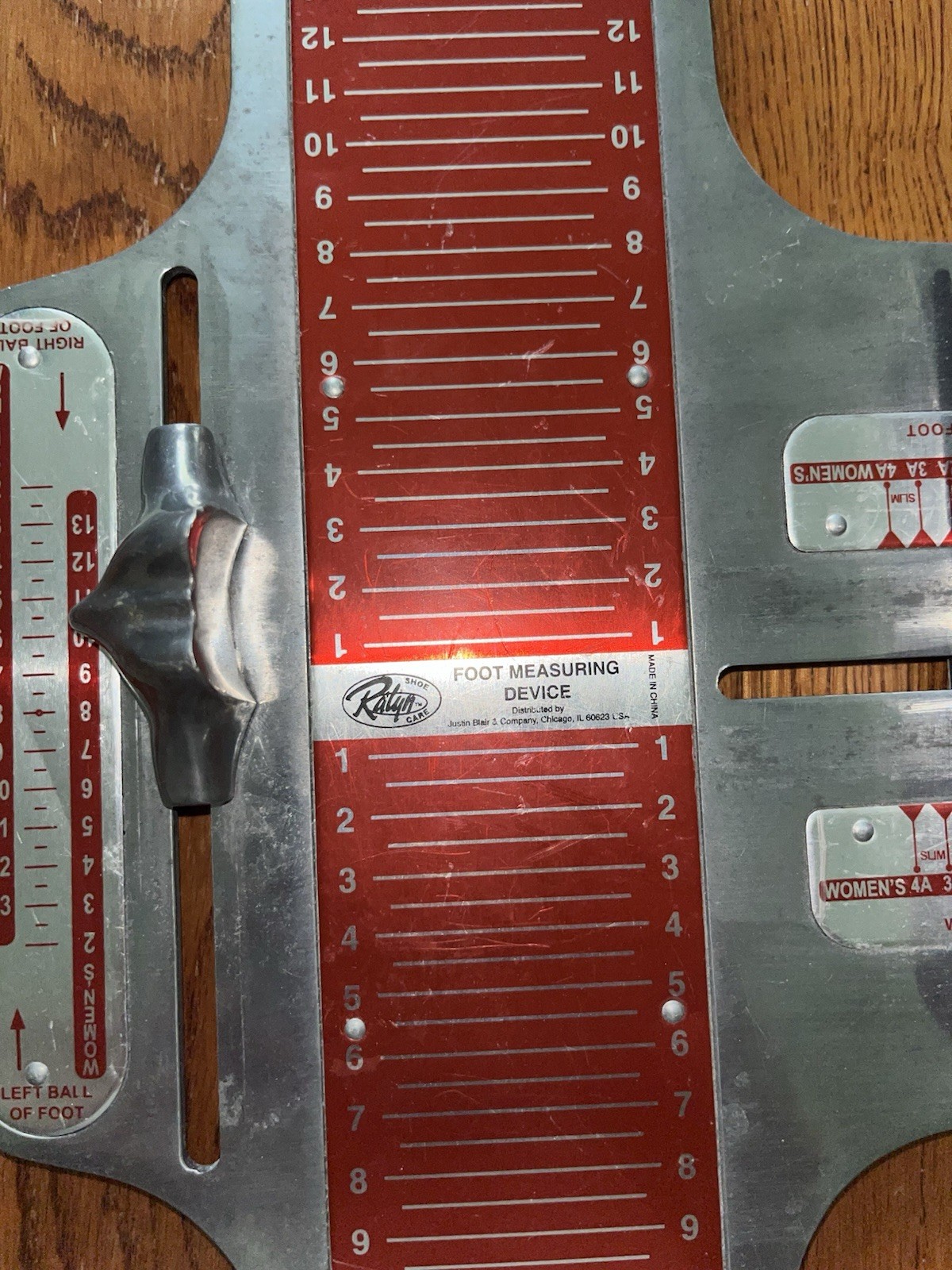 Ralyn Foot Measuring Device Women’s Right & Left Foot Length & Width Metal