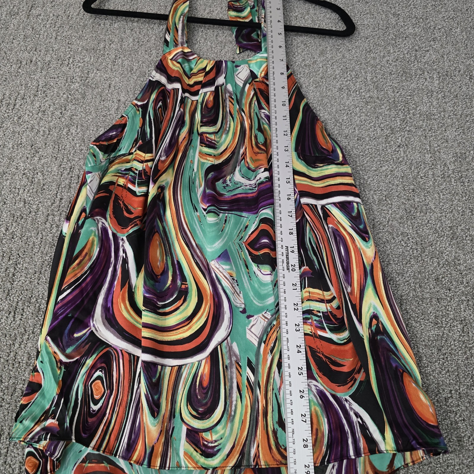 The Limited Abstract Swirl Halter Silk Top Womens Large Psychedelic Y2K
