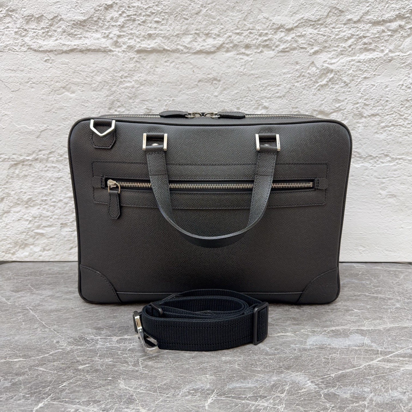 Louis Vuitton Pre-Owned Authentic Briefcase Dark Grey Silver