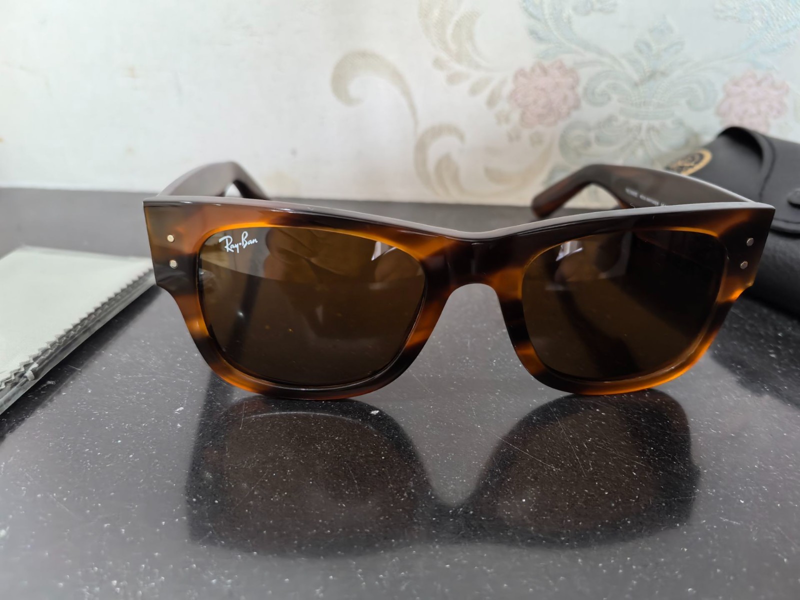 Ray-Ban Mega Wayfarer Sunglasses RB0840S 954/33 Havana/ Brown Lens 51-21 145