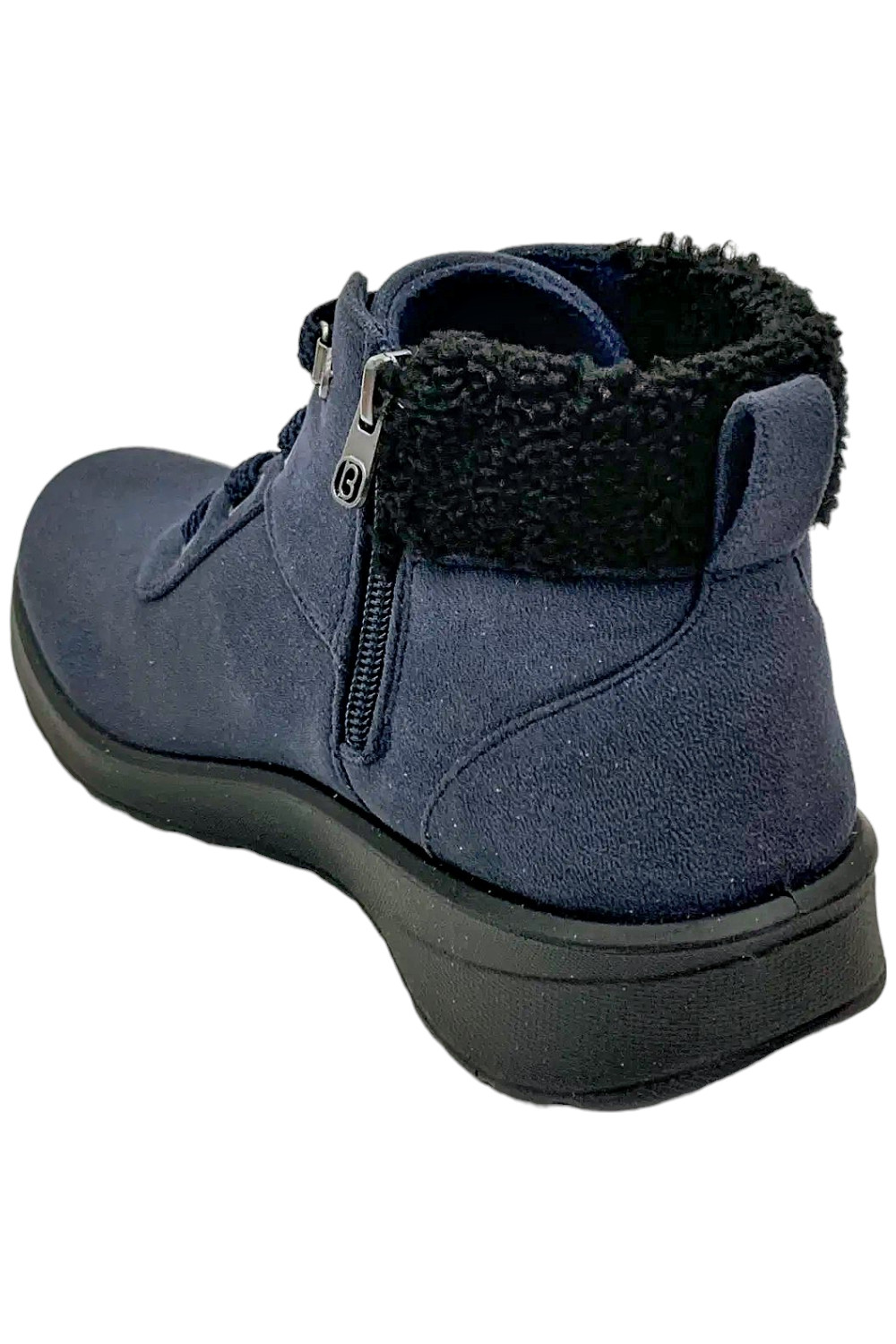 Bzees Women’s Garner Machine Washable Shearling Ankle Bootie Navy