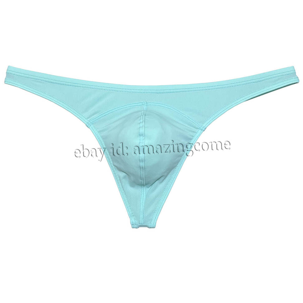 Men’s Matte Swimming Cloth T-back Smooth Thong Underwear Elastic Bikini Tangas