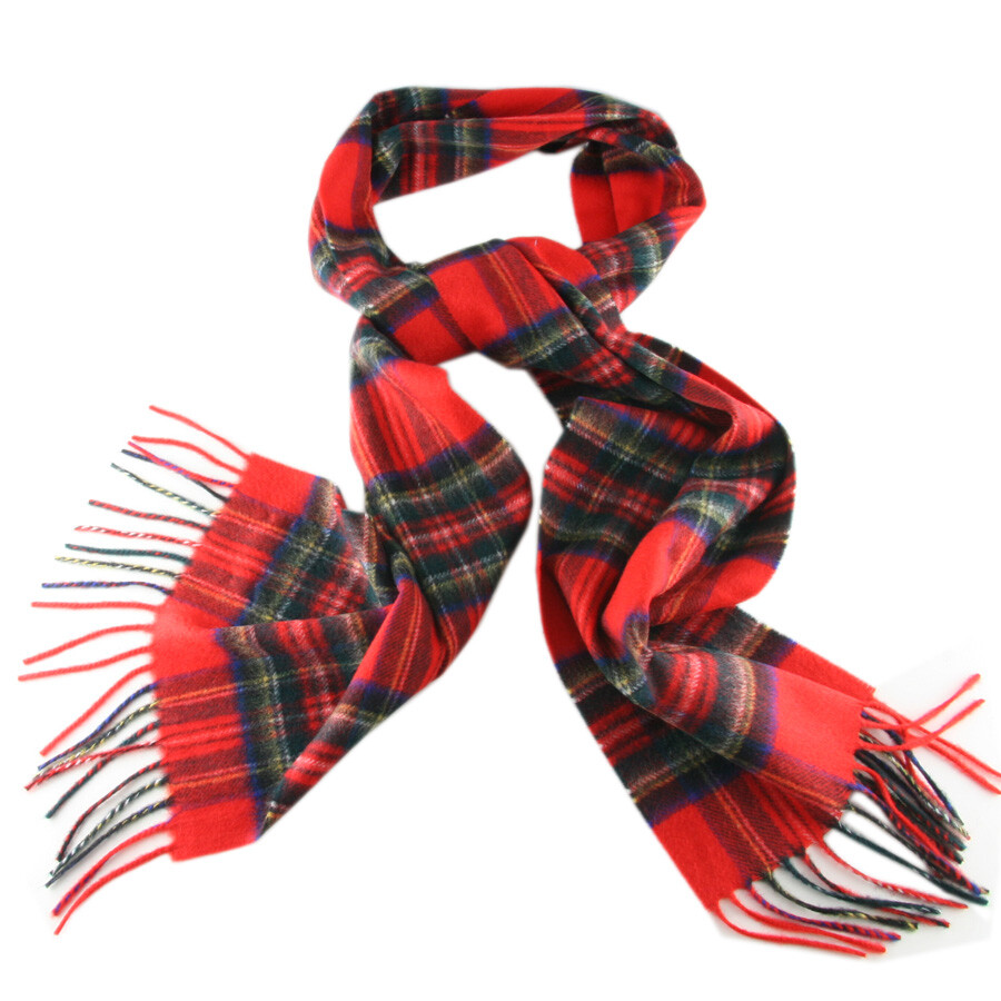 Winter Warm 100% Cashmere Plaid Scarf High Quality Scotland Made Wool Scarves