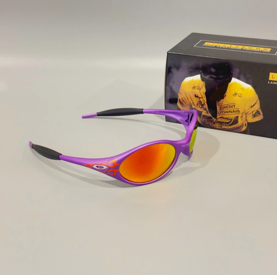 Oakley Eye Jacket Polarized Sunglasses Purple Frame Ruby Lens New