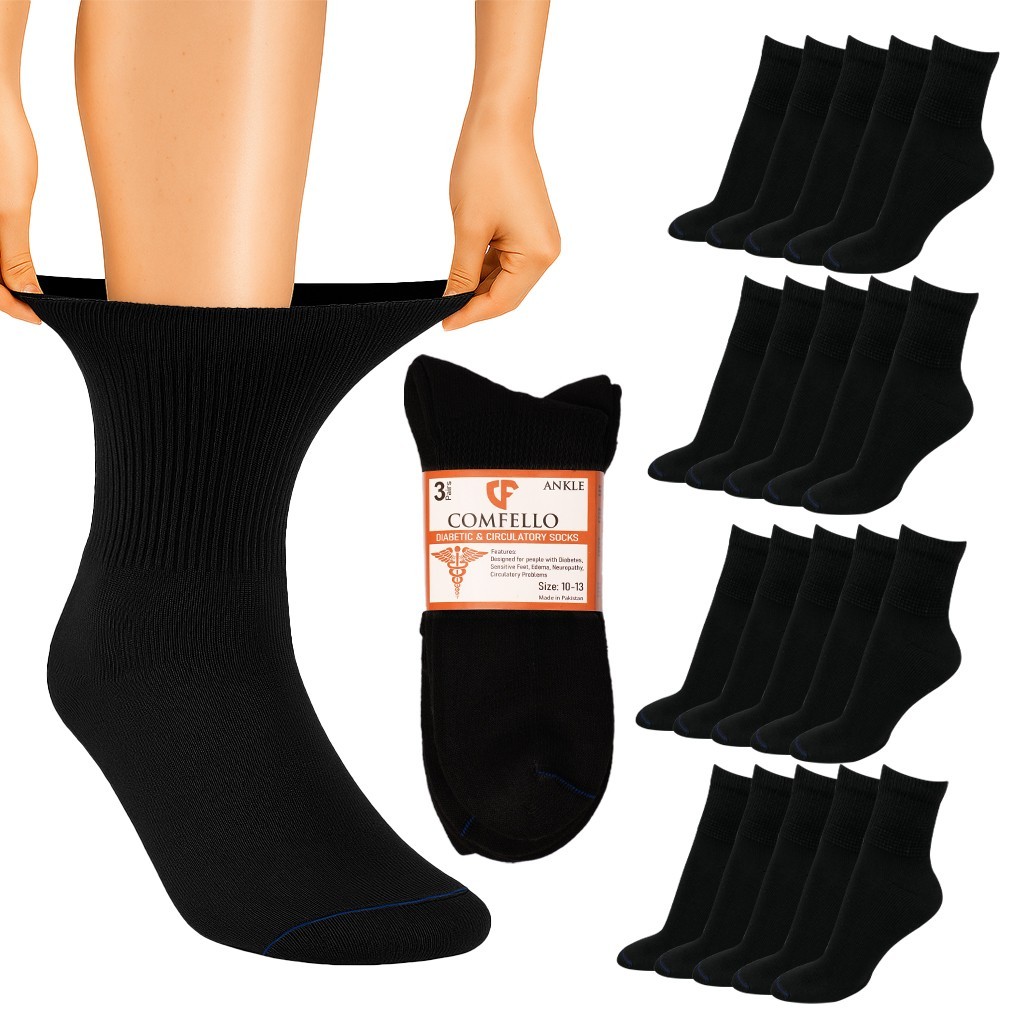 Diabetic Ankle Socks Mens Circulatory Health Low Cut Socks 3 12 Pairs 9-11 10-13