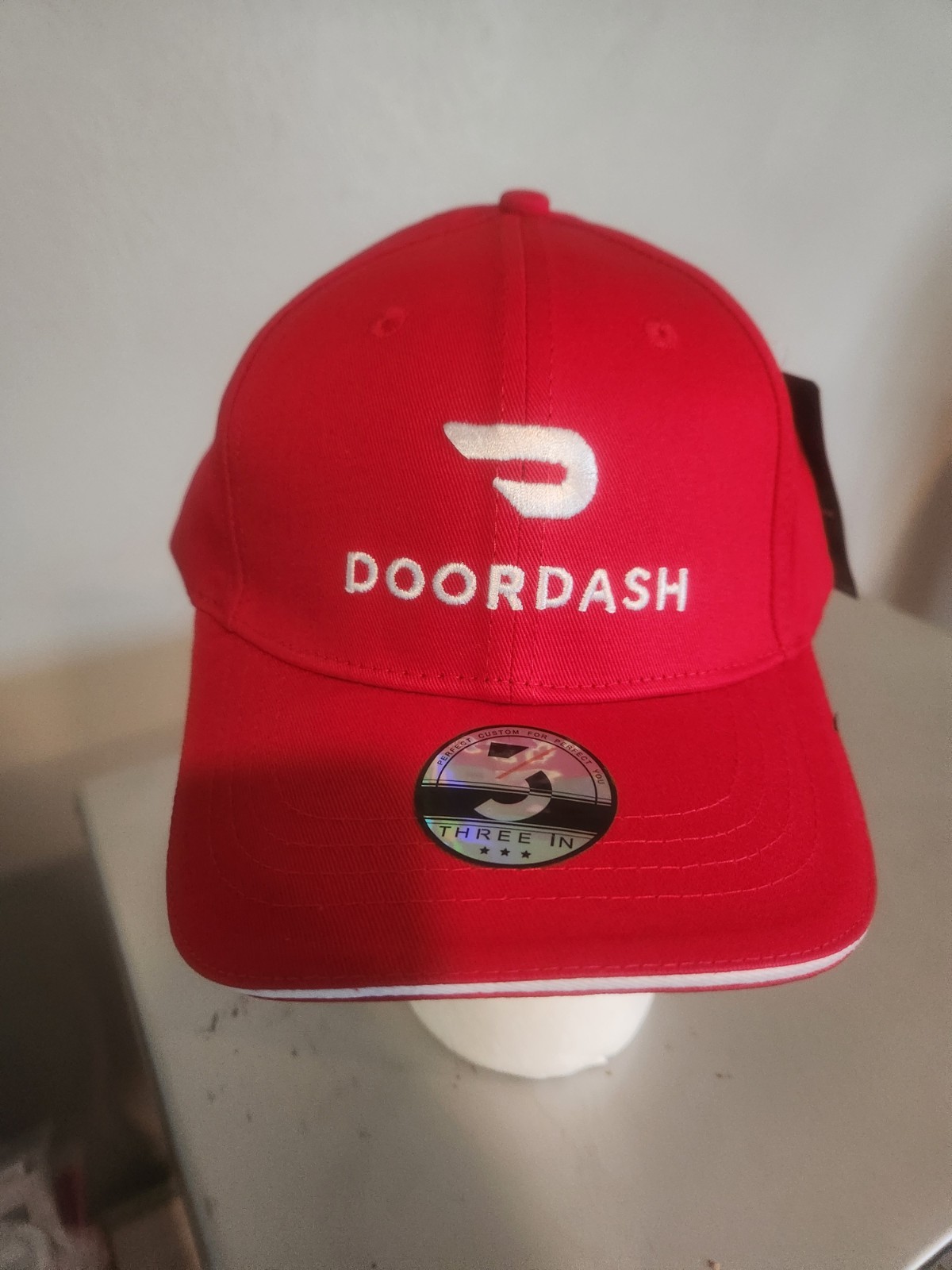 Doordash Delivery Employee RED Baseball Hat Cap Adult Adjustable Uniform