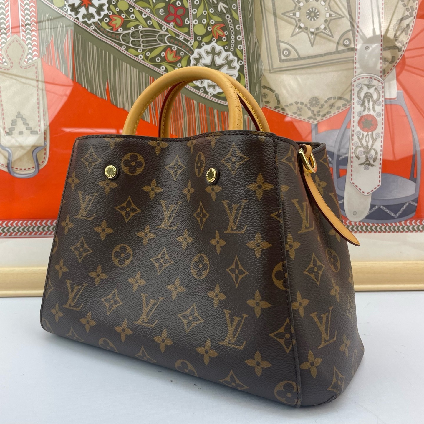 Louis Vuitton Montaigne BB Monogram Canvas Crossbody Shoulder Bag Brown LV