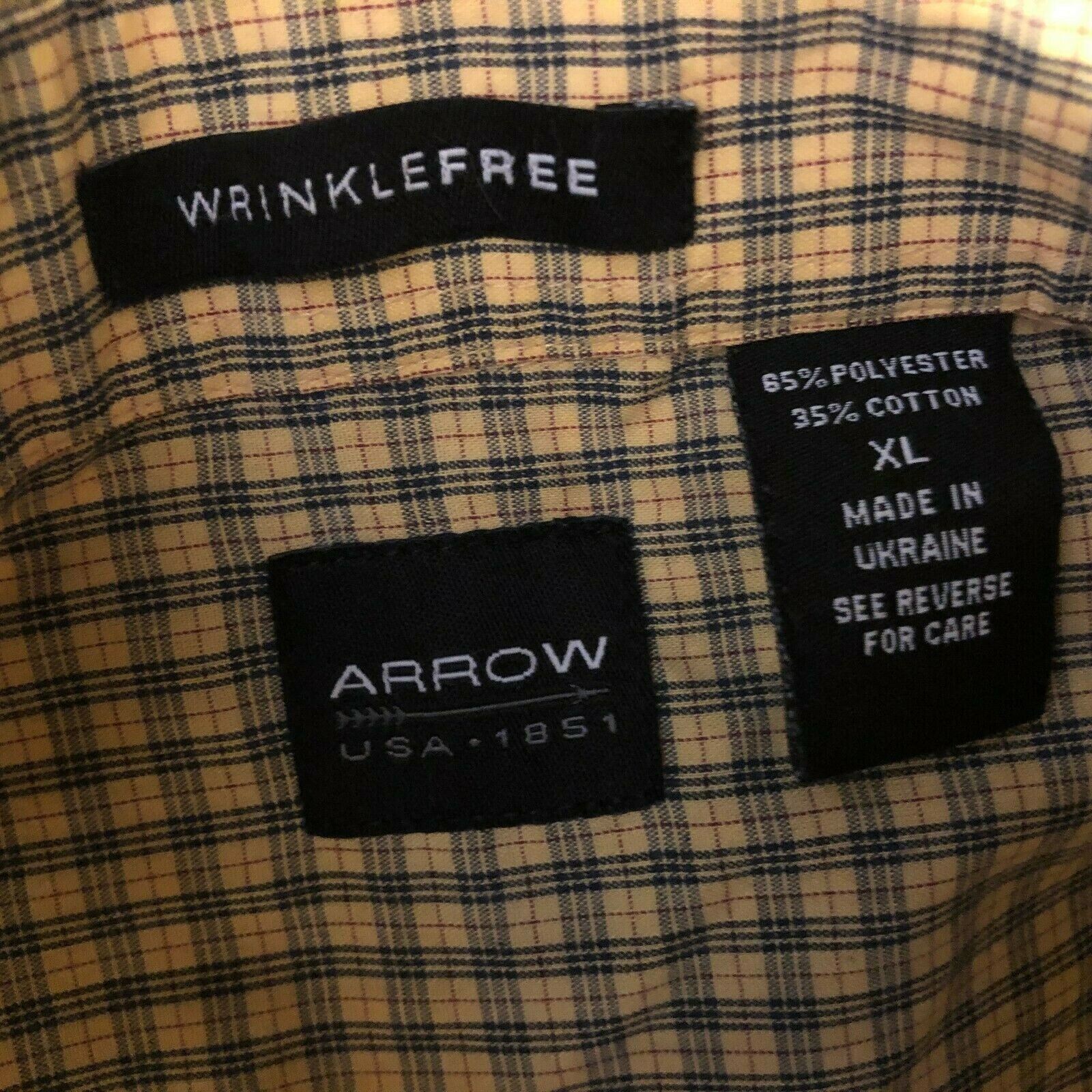 Arrow USA Wrinkle Free Men’s Sz XL Quality Wear Casual Dress Shirt