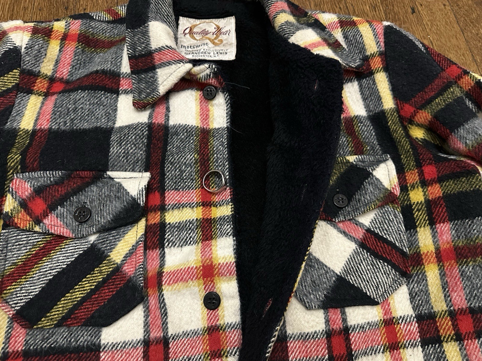 Vintage Quality-Wear Mens Store Outerwear Fleece Flannel Jacket 70s Medium
