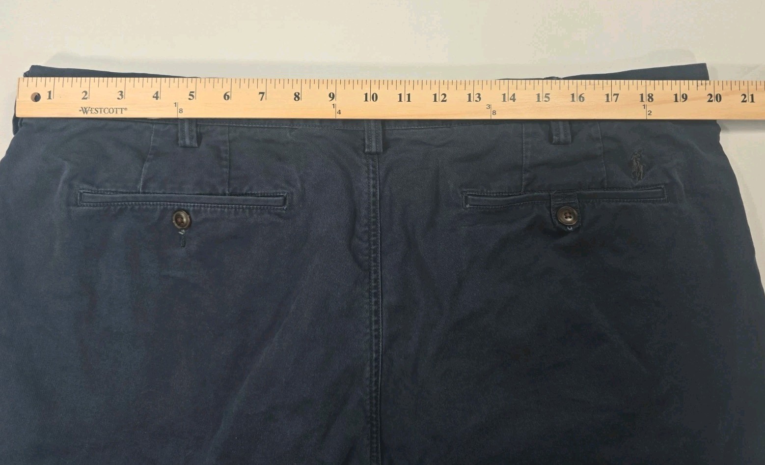POLO RALPH LAUREN Stretch Classic Fit Left Hand Twill Navy Shorts Faded Size 40