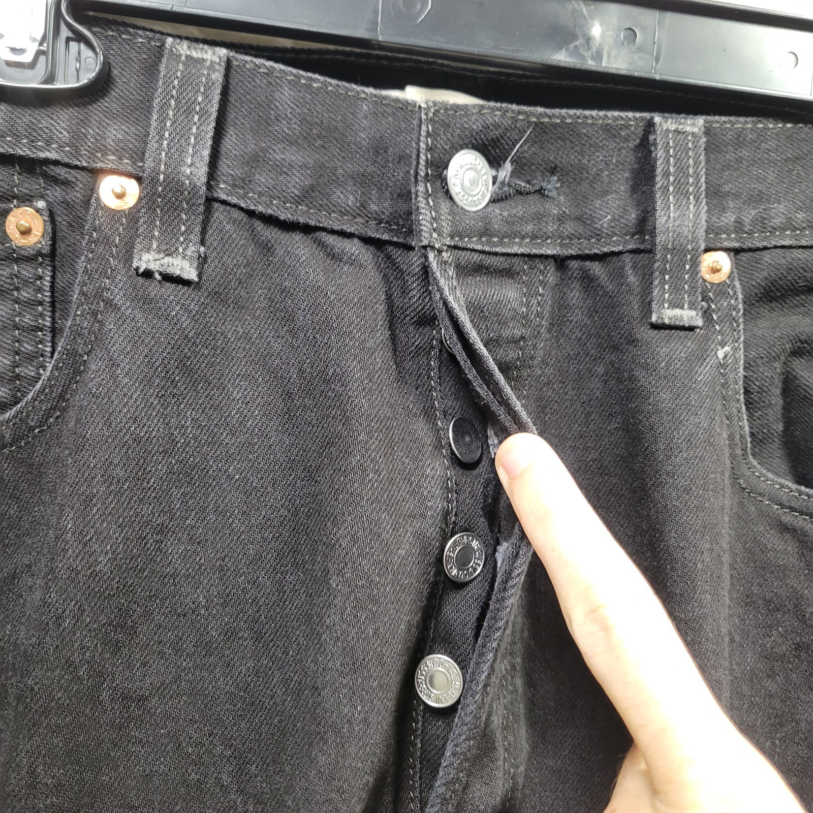 Levi’s 501 Denim Jeans Mens 34×30 Black original Fit Straight Leg Casual