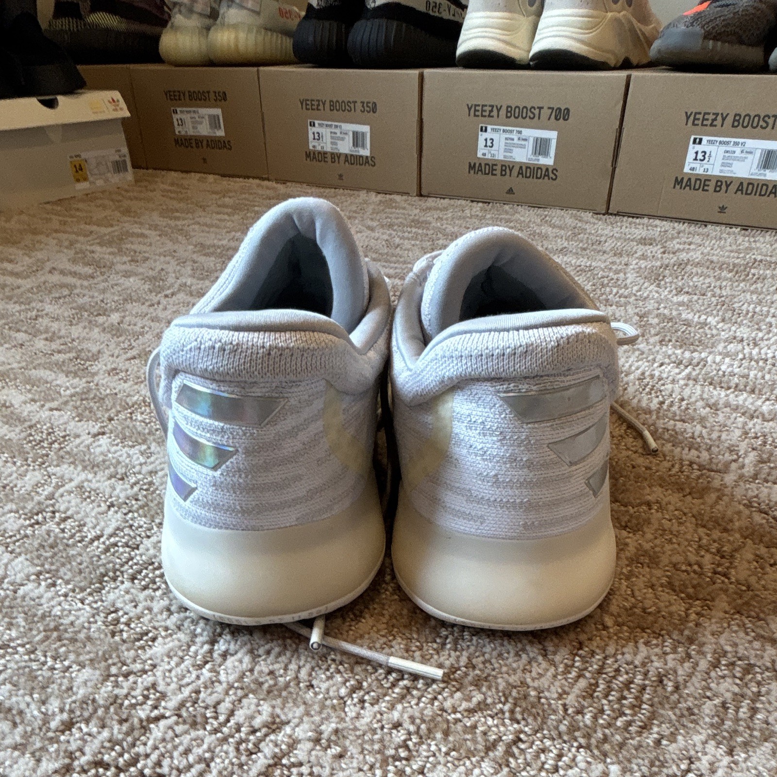adidas Harden Vol. 1 White Men Mid Top Lace Up Athletic Sneakers