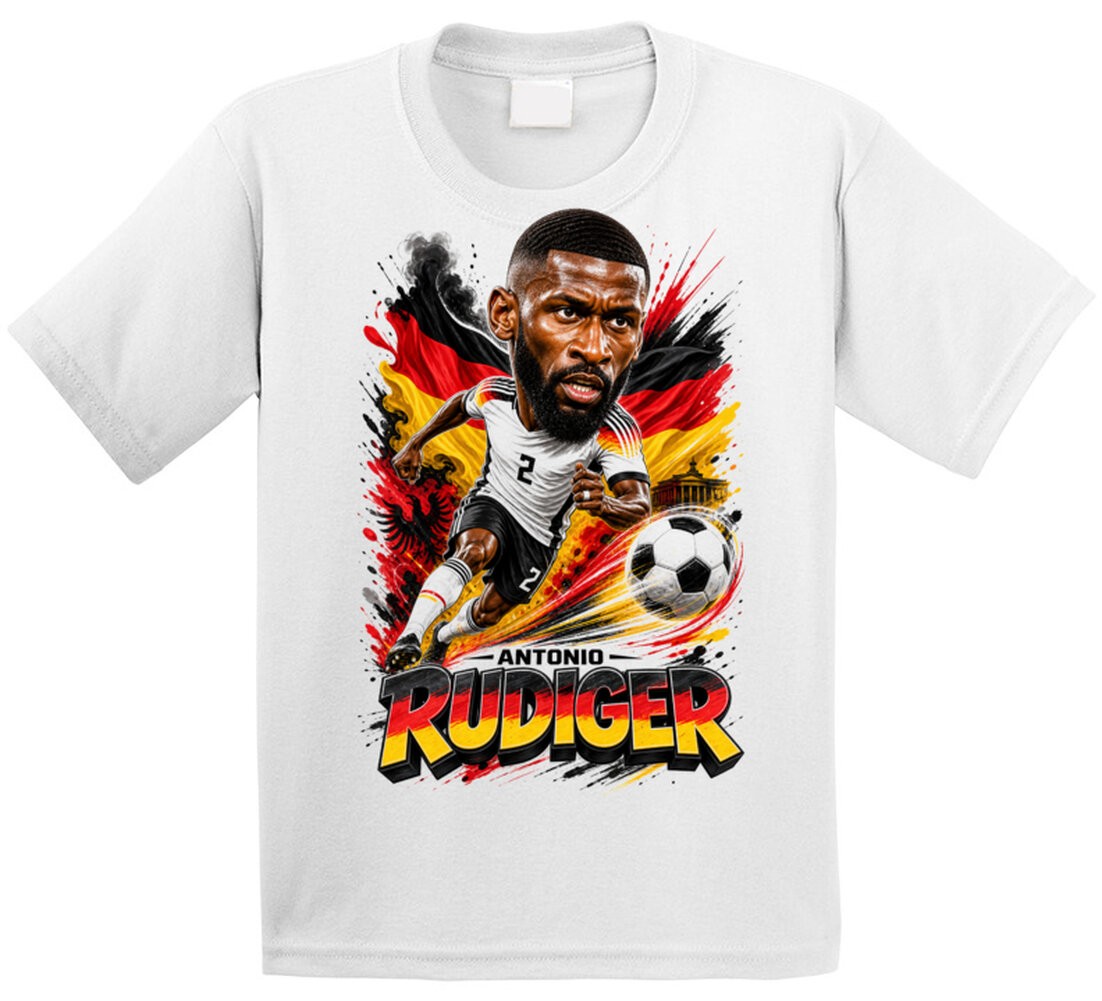 Antonio Rudiger Germany Soccer Caricature 2026 World Cup T Shirt