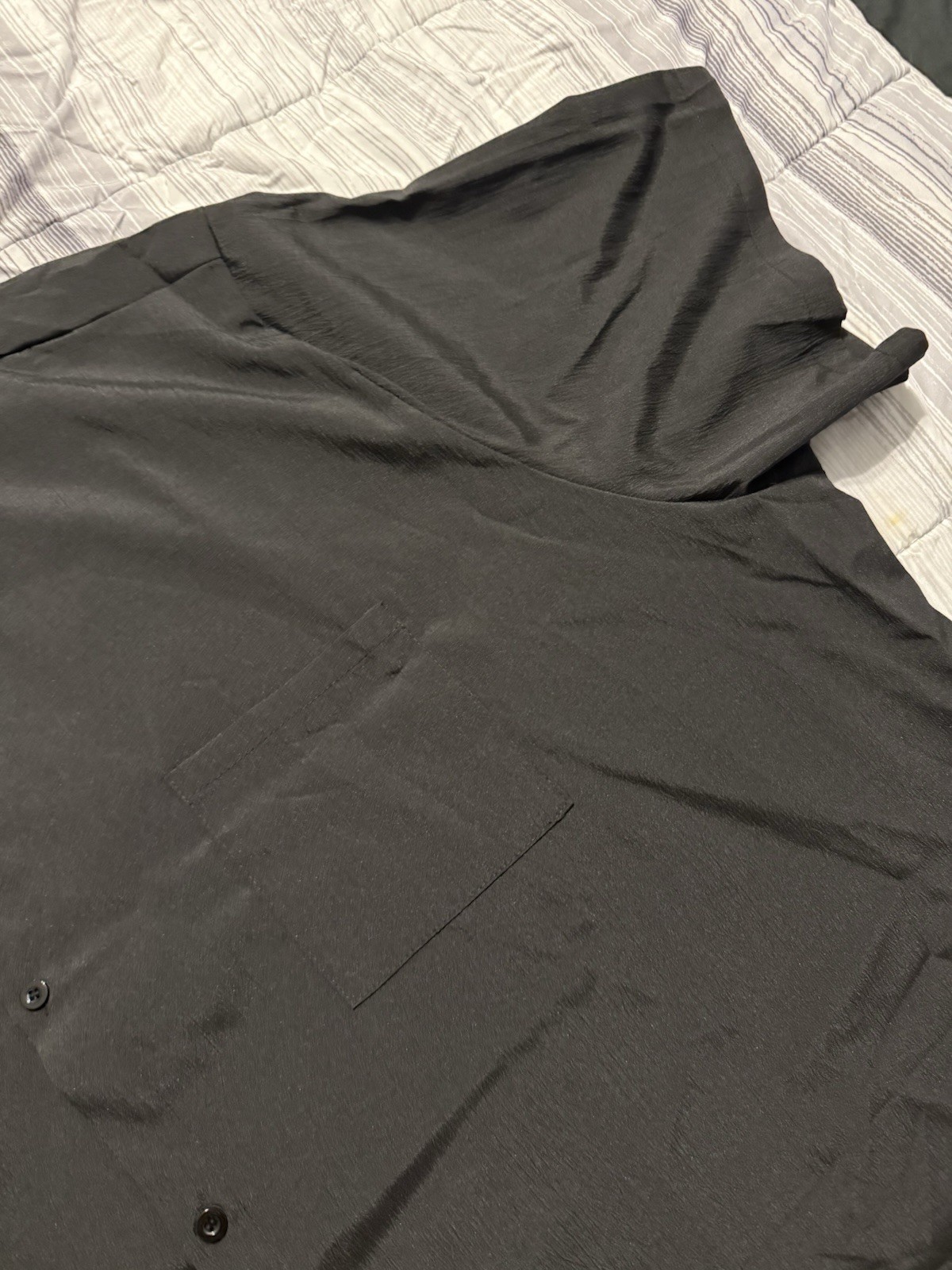 Big & Tall Men’s Black Dress Short Sleeve Shirt Size 7XL New