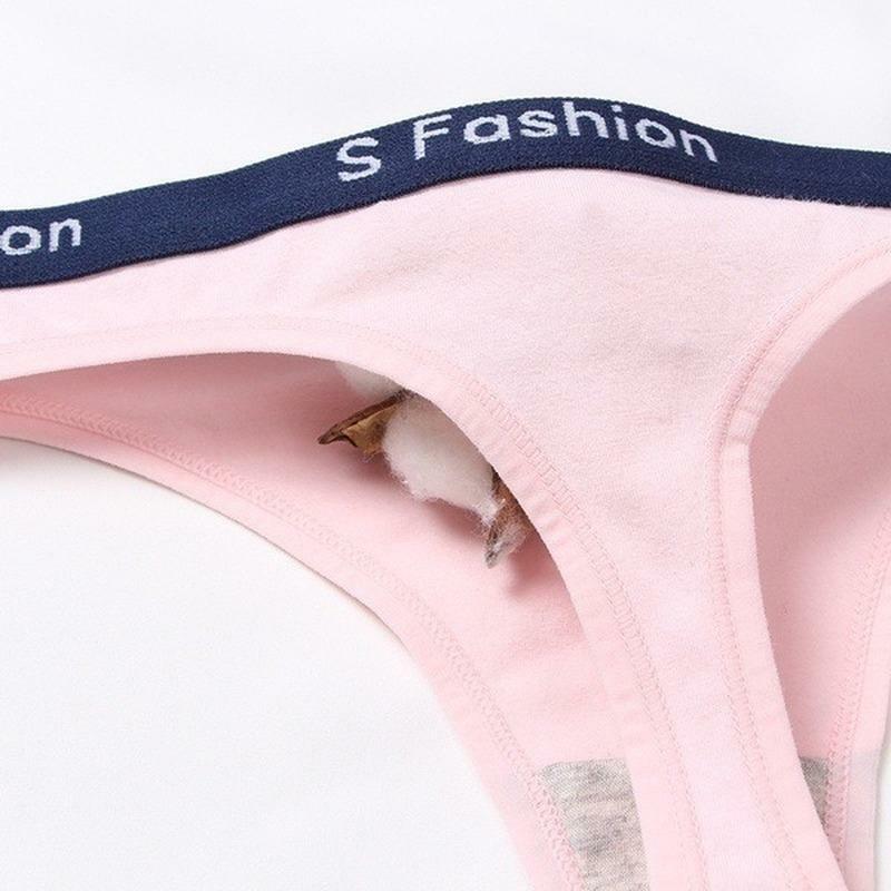 5 Pack Lot Sexy Womens Cotton Panties Thongs G-String Bikini Underwear Brief Set