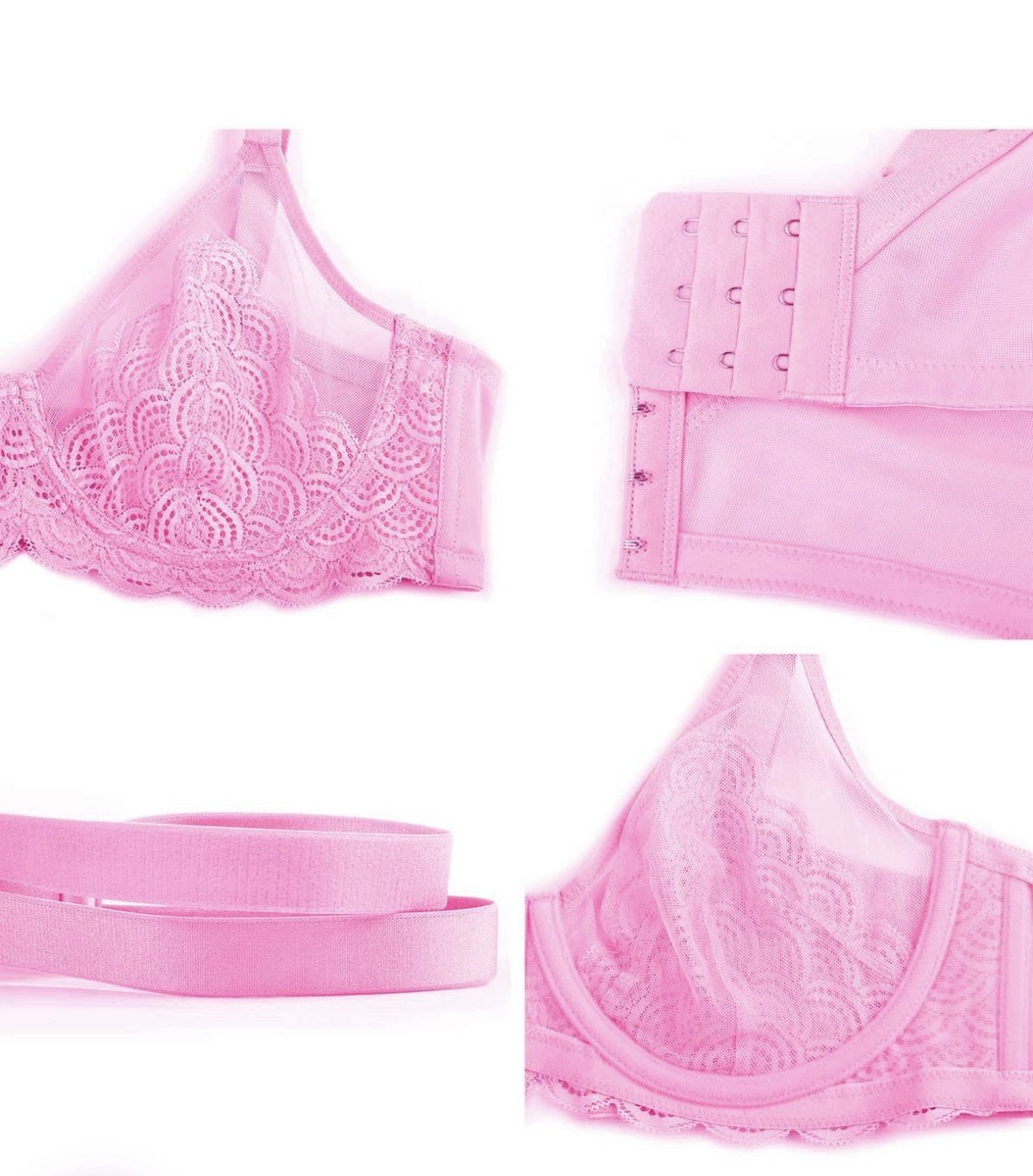 Mermaid Scales Lace Underwire Bra- HSIA 34DD-42DDD