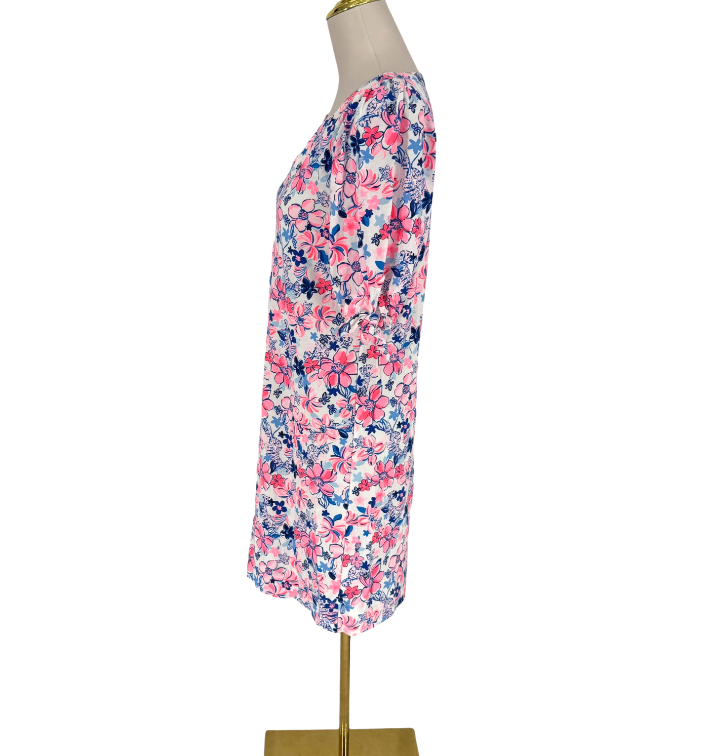 Lilly Pulitzer Easley Dress S Floral Party Lobstar Lobster Puff Short Sleeve NWT